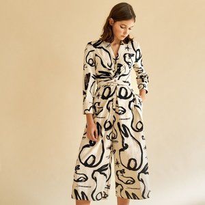 Heinui Nani Cotton Linen Rabbit Print Jumpsuit XS